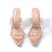 6Stylish Rhinestone Pointed Open Toe Heeled Slippers