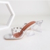 5Stylish Transparent Square Toe Slip On Heels