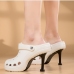 12Summer Fashion Hole Slip On Heels 