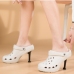 11Summer Fashion Hole Slip On Heels 