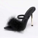 5Summer Pointed Faux Fur Sexy High Heels 