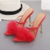 1Summer Pointed Faux Fur Sexy High Heels 