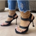 1Summer Square Toe High Heels For Women Heeled Sandals 