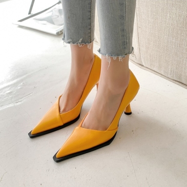 Temperament Pointed Toe Stiletto Slip On Heels