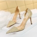 6Translucent Patchwork Rhinestone Pointed Toe Pumps