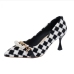 8Trending Rhombus Lattice Faux Pearl Slip On Heels