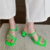 1Trendy Square Toe Heeled Slippers For Women