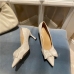 7White Slip On Pointed Toe Bow Pumps Heels