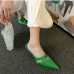 10Zipper Design Pointed Slip On Heels 