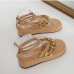 6 PU  Anklet Strap Flat Sandals For Women