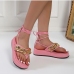 7 PU  Anklet Strap Flat Sandals For Women