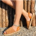 7 PU Peep-toe Flat Casual Sandals