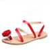 6 Patent Leather PU Round Toe Sandals