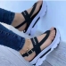 4Contrast Color Letter Wedge Roman Style Sandals