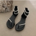 7Faux Pearl Solid Round Toe Summer Sandals