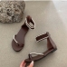 11Faux Pearl Solid Round Toe Summer Sandals