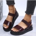 4Roman Style Round Toe Wedge Women Sandals