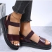 5Roman Style Round Toe Wedge Women Sandals