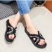 3 Faux Pearl Round Toe Patchwork  Women's Slippers