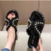 4 Faux Pearl Round Toe Patchwork  Women's Slippers