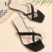 10 Leisure Time Solid Square Toe Women Slipper