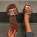 5 Metal Round Toe Casual Solid Slippers