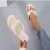 6Casual Bow Round Toe Solid Outdoor Slippers