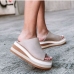 4Casual Color Blocking Round Toe Slip On Slippers