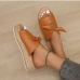 3Casual Round Toe Bow Wedge Slide Slippers