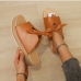 4Casual Round Toe Bow Wedge Slide Slippers