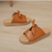 5Casual Round Toe Bow Wedge Slide Slippers