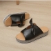 11Casual Round Toe Bow Wedge Slide Slippers