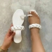 4Casual Solid Round Toe Flat Womens Slippers