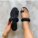 6Casual Solid Round Toe Flat Womens Slippers