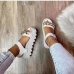 9Causal Metal Chain Chunky Sandals Slippers