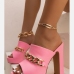 3Chain Chunky Patchwork High Heels  Slippers