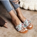 1Chic Flower Printed Round Toe Ladies Slippers