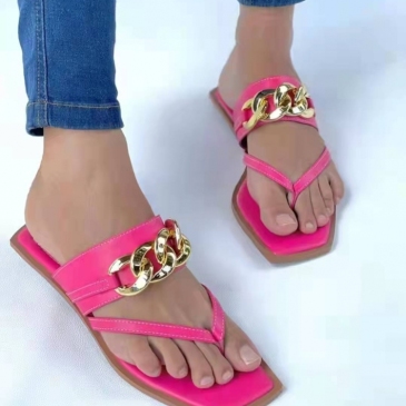 Chic Square Toe Flip Flop  Slippers  For Women