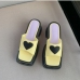 6Korean Style Heart Contrast Color Design Slippers