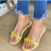 5Ladies Beach Casual Patchwork White Slippers