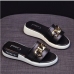 5Metal Chain Decor Slippers For Women