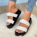 1New Round Toe Patchwork House Shoes Women