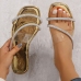 7Outdoor Rhinestone Ladies Flat Slipper