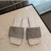 8Square Toe Rhinestone Slip On Flat Slippers