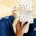 3Square Toe Rivets Women Designer Slippers