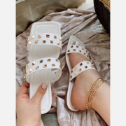 Square Toe Rivets Women Designer Slippers