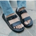 3Street Chain Patchwork Round Toe  Women's Slippers