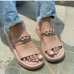 1Street Chain Patchwork Round Toe  Women's Slippers