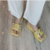 3Stylish Rhinestone Thick-Soled Slip On Slippers