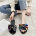 7Summer Sequined Rhinestone Bow Decoration Slippers